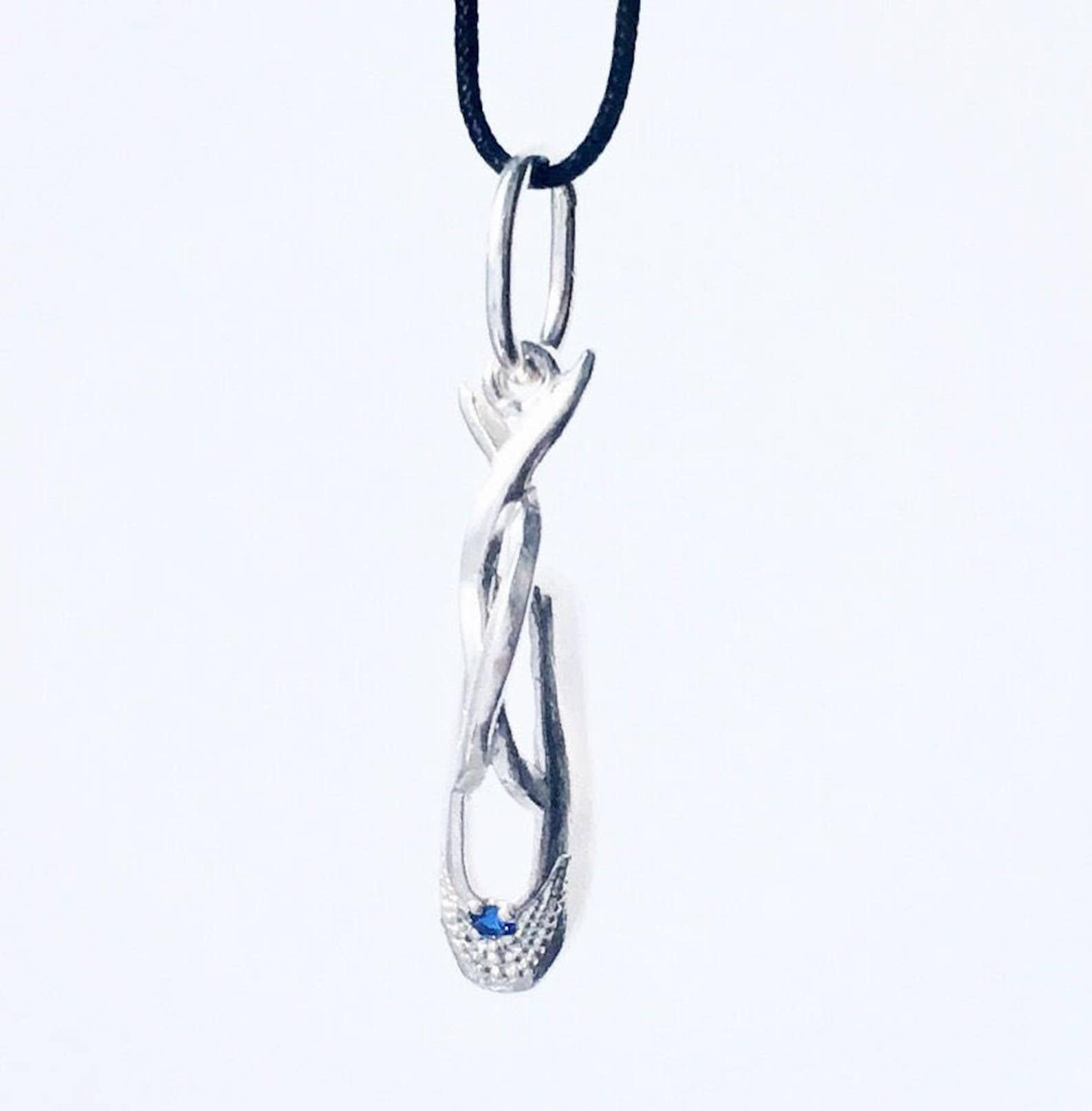 sterling silver ballet shoe pendant