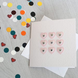 Biglietto di anniversario, biglietto di fidanzamento, biglietto di nozze, biglietto di compleanno, cuori, cuori d'amore, biglietto di San Valentino fatto a mano, biglietto di San Valentino, fatto a mano