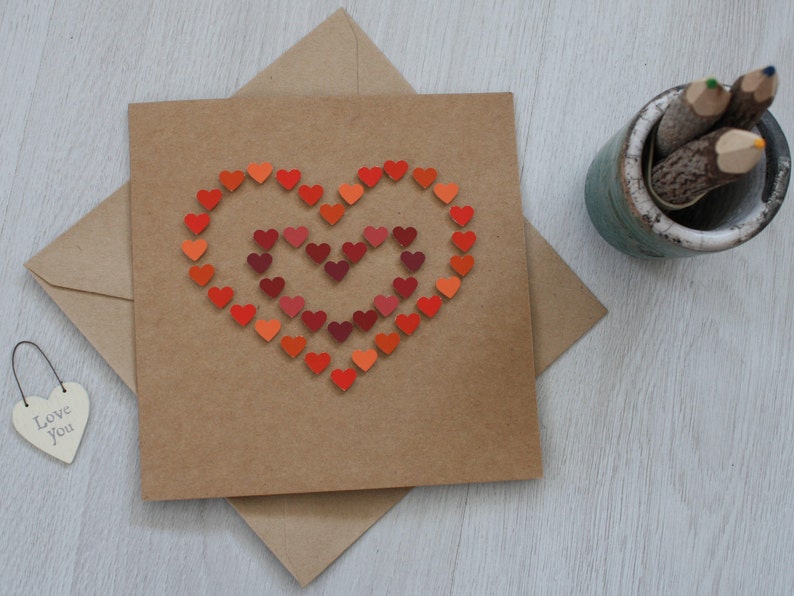 Love Hearts Wedding Card Hearts Birthday Card Engagement Card Handmade Valentine/'s Card Anniversary Card Valentine/'s Card