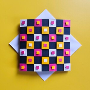 Handgemaakte kaart, wenskaart, verjaardagskaart, jubileumkaart, kaart voor hem, kaart voor haar, bedankkaart, geometrische kaart, patroonkaart