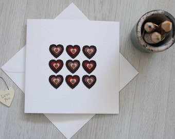 Carte d'anniversaire, Carte de fiançailles, Carte de mariage, Carte d'anniversaire, Coeurs, Coeurs d'amour, Carte de Saint-Valentin faite main, Carte de Saint-Valentin, Fait main