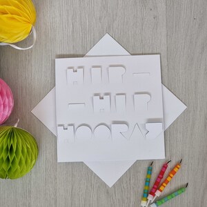 Geburtstagskarte, Handgemachte Karte, Feier Karte, Anlass Karte, Festliche Karte, Karte Für Ihn, Karte Für Sie, Hip - Hip Hooray Karte