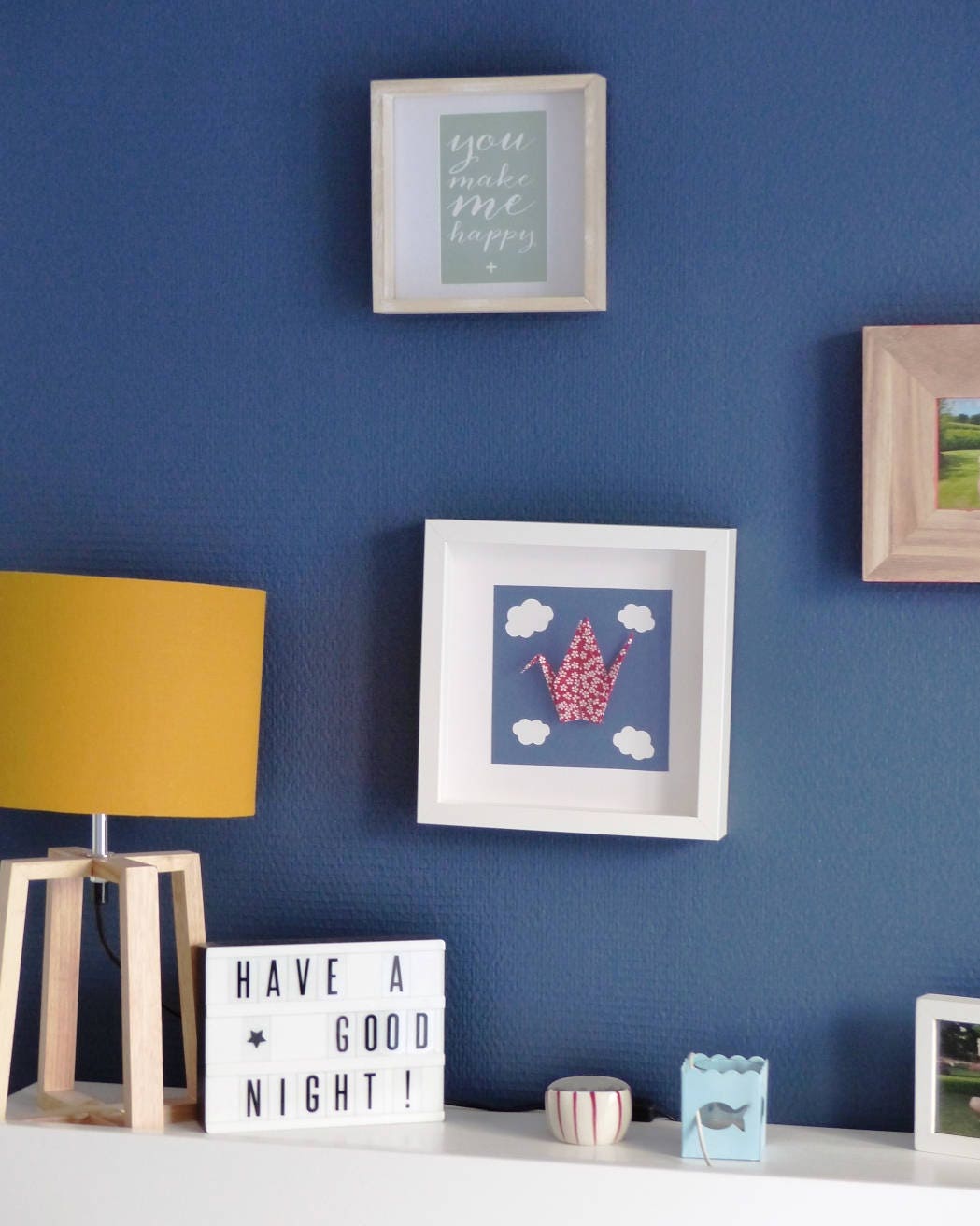 Cadres Grues Relief Origami - Différents Coloris