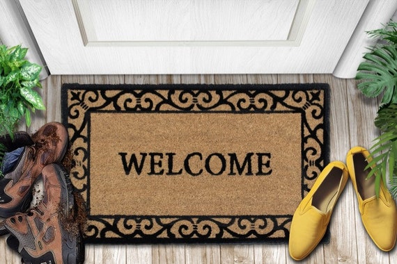 Front Door Mat Entrance Floor Doormat Rubber Back Non-Slip Welcome