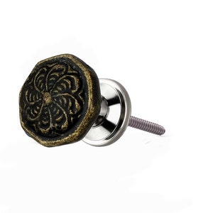 Multi-Buy Ceramic Knobs Flower Design Decorative Ceramic Cabinet Knob Round Design Ceramic Hardware for Dresser Cabinet Drawers Closets knob