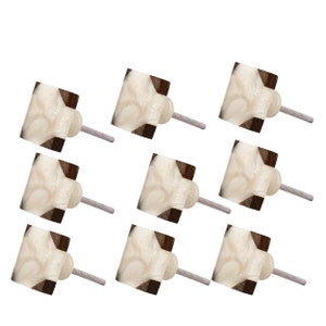 Multi-Buy Resin Wood Drawer Knobs Frosted Timber Corner 1-1/2 in. (38 mm) Peach & Brown Corner Cabinet Knob