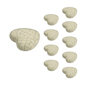 10-pcs Ceramic Drawer Knobs Heart Shape Cabinet Dresser Pulls Handles with Screw Kitchen Furniture Knobs for Closet Cupboard Wardrobe White