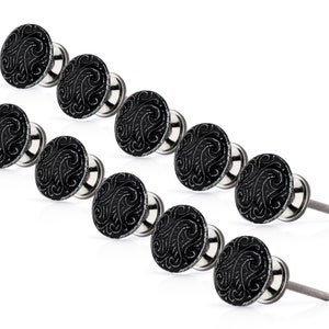 Multi-Buy Decorative Knobs for Kitchen Cabinets Knob Black Drawer Pulls with Designs, Ceramic Wardrobe Cupboard Dresser Cabinet Closets Knob