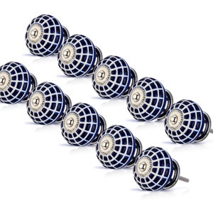 Multi-Buy Ceramic Knobs Floral Decorative Ceramic Cabinet Knobs Blue & Grey Ceramic Knobs for Dresser, Cabinet Drawers Closets knob