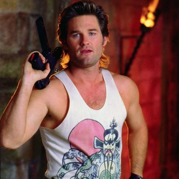 Big Trouble in Little China Fu Manchu Kurt Russell White Singlet Best Graphic T shirt Fu Manchu Singlet 80s Fashion