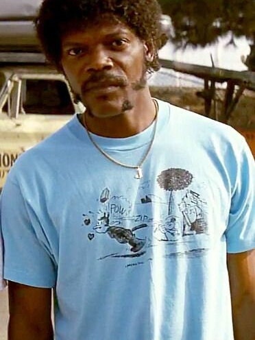 Pulp Fiction - Jules & Vincent Bar Scene Blue Shirt Pulp Fiction 