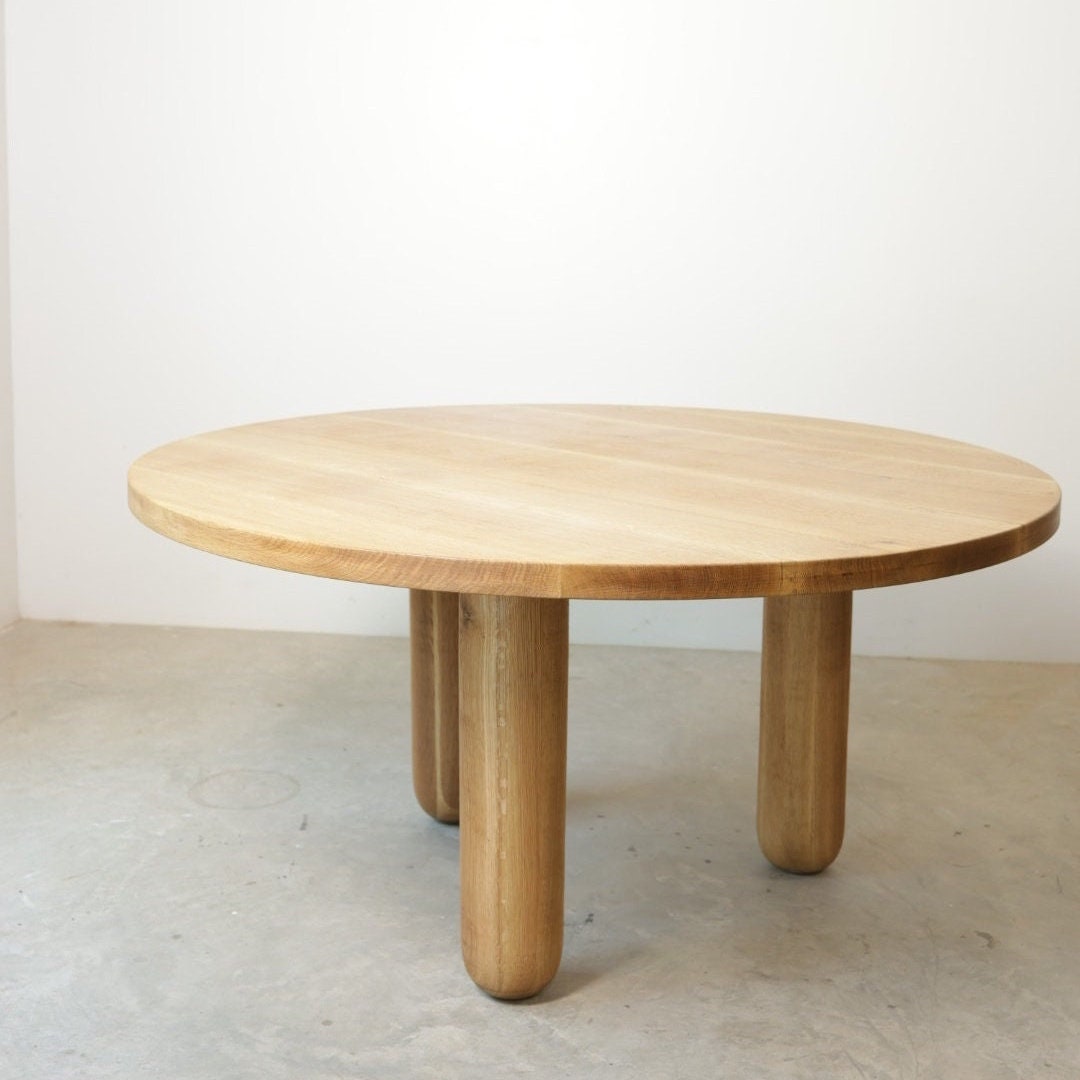 Scandinavian Modern Round Dining Table, Solid Wood - Etsy