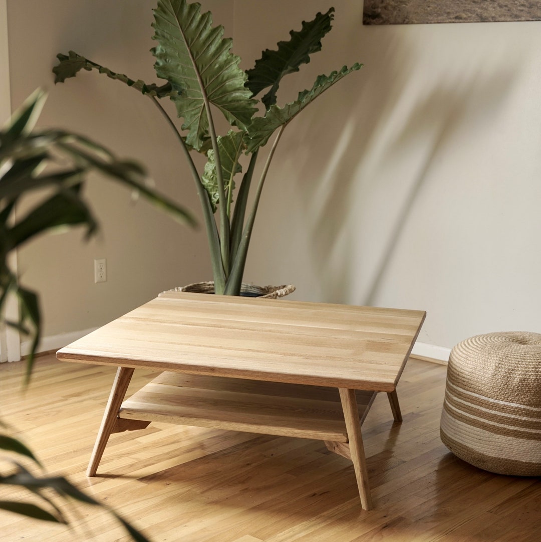 Buy Square Scandinavian Coffee Table With Shelf Online in India 