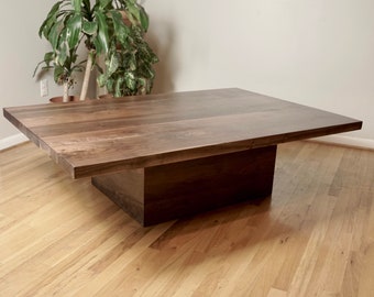Handcrafted Walnut Coffee Table, Modern Rectangular Living Room Table