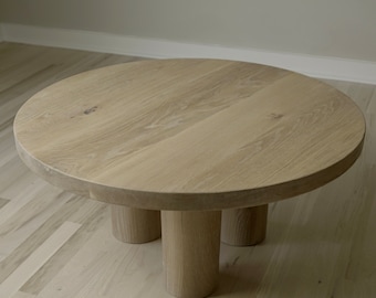 Chunky three legged coffee table