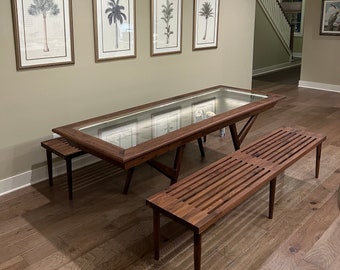 Modern Wood and Glass Table