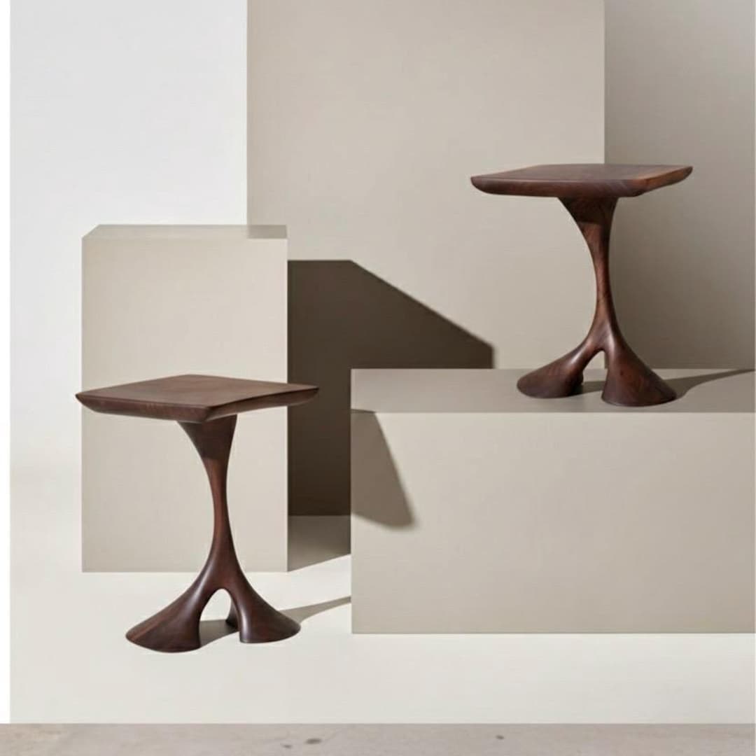 Modern Wood End Table | Handmade Nightstand Side Table | Walnut