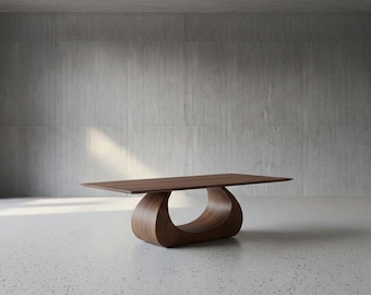 Sculptural Solid Wood Dining Table