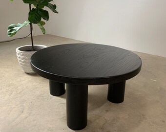 Nunse Coffee Table, Black Coffee Table, Chunky three legged coffee table