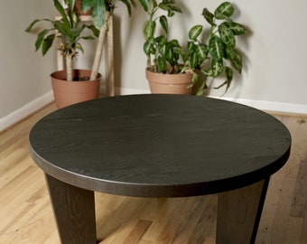 Modern Charcoal Round Chunky Coffee Table, scandinavian,