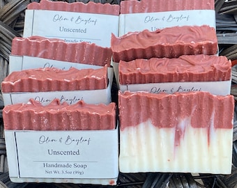 Unscented Handmade Soap, Artisan Soap, Body Bar, Bath Soap, No Preservatives, Palm Free, Sulfate Free, Paraben Free, Gifts
