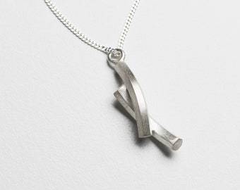 Twisted Basalt 18" Pendant - Sterling Silver Pendant from the Isle of Iona. (Available in two finishes.)