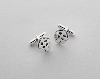 St. Columba's Pillow Cufflinks - Sterling Silver Cufflinks by Aosdàna, Isle of Iona.