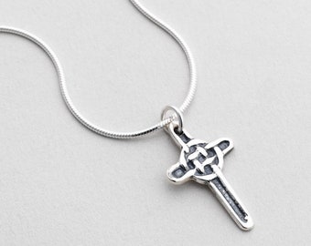 Cross Charm - A Sterling Silver Charm by Aosdàna, Isle of Iona.