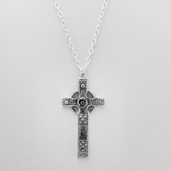 St. John s Cross Large A Sterling Silver Cross Necklace by