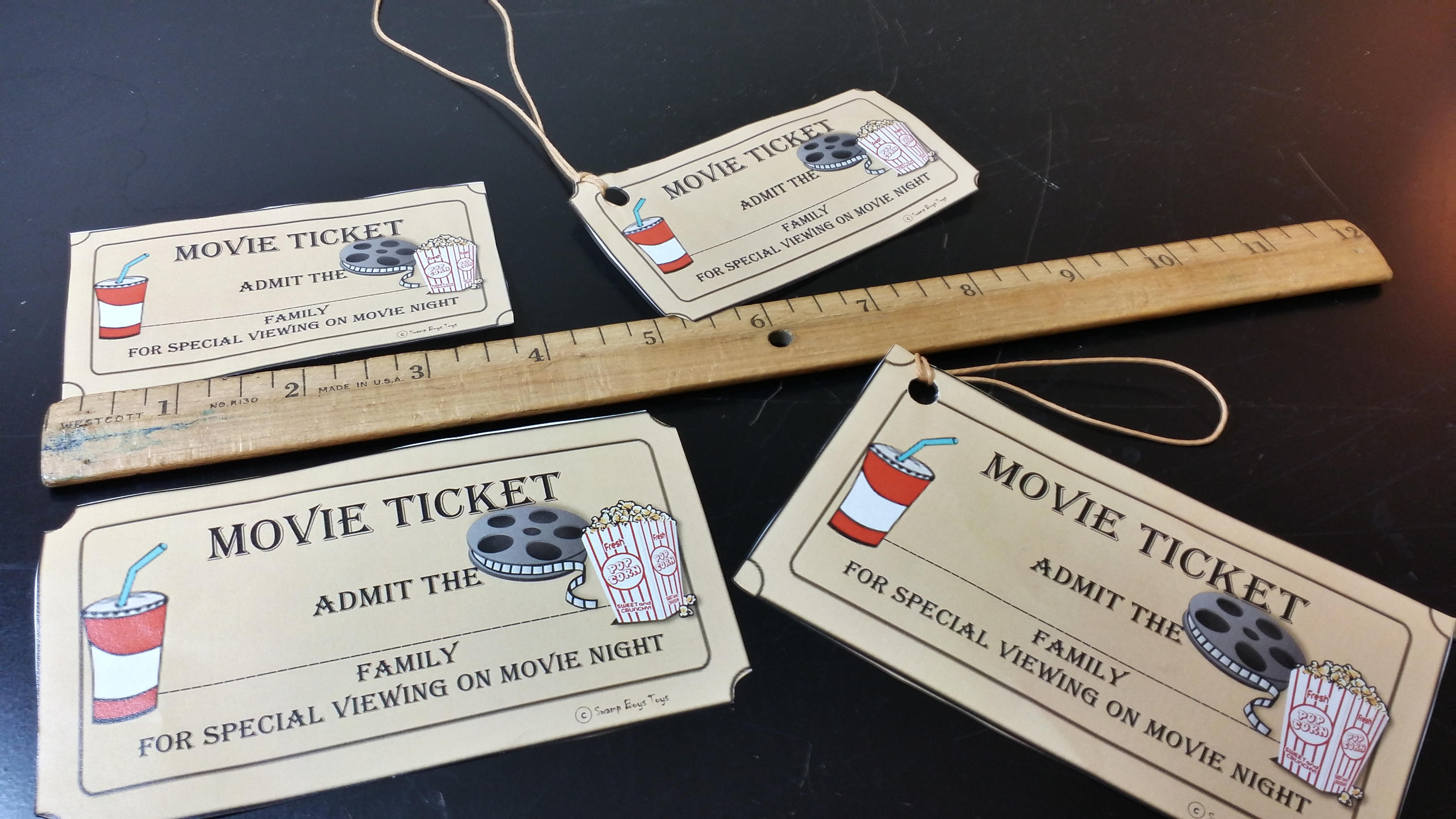 Printable Movie Ticket Gift Tag Label - Etsy