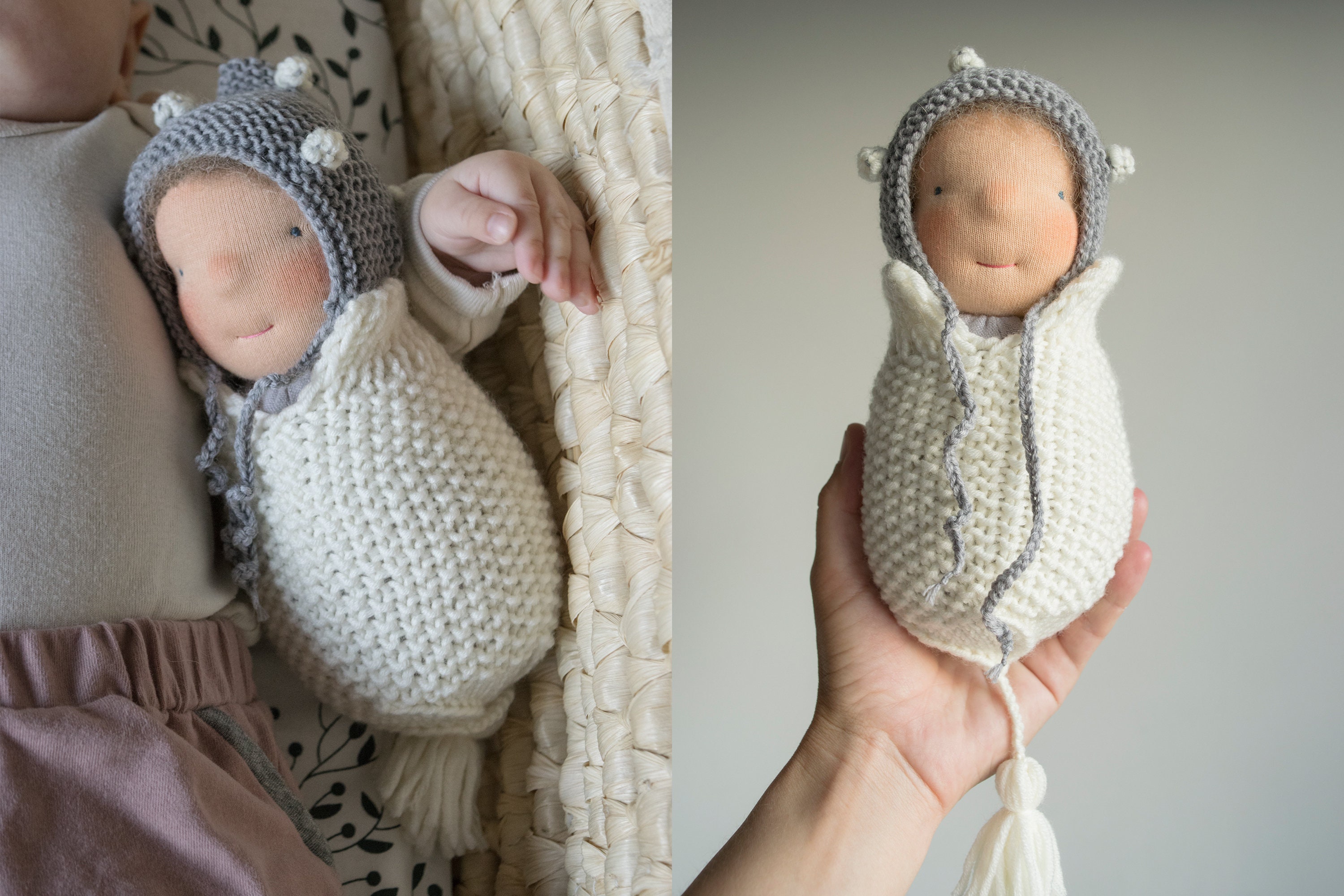 Waldorf Cuddle Doll 7 Inch Doll Waldorf Baby Doll Cocoon Etsy