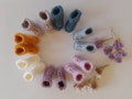 Maileg mother/dad mouse clothes. 6-7 inch toy booties. Maileg mouse booties.Hand made booties. Little toy booties. product logo