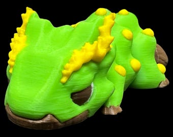 Sprig the Christmas Tree Chonk - Articulated Dragon Desk Buddy – Flexible PLA Fidget Toy, 3D Printed Collectible Gift