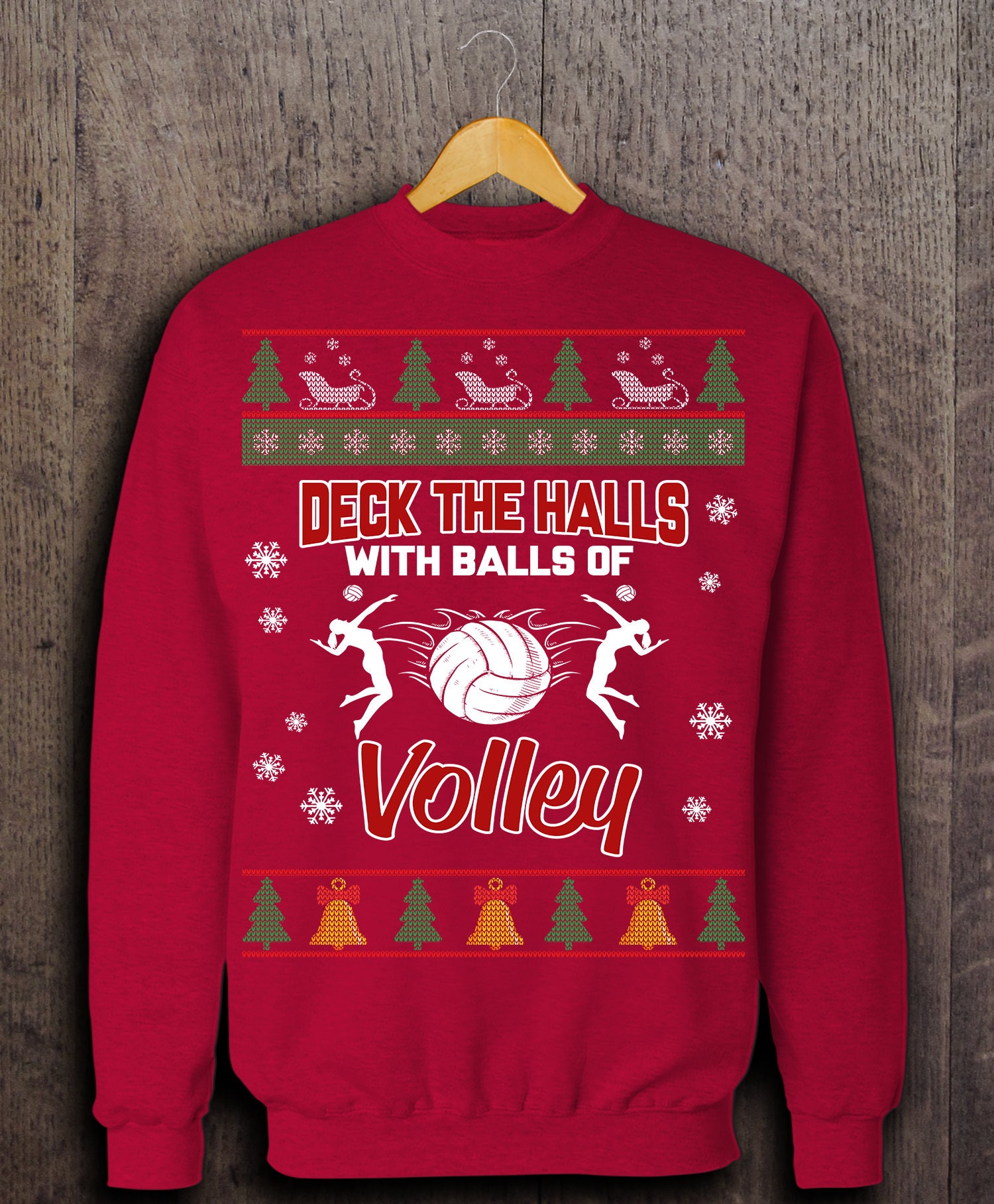 Volleyball Ugly Christmas Sweater Volleyball Ugly Sweatshirt Etsy