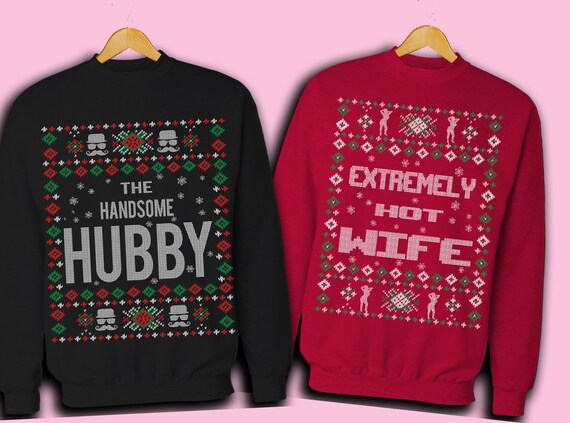 husband and wife ugly christmas sweater