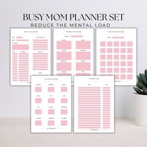 Busy Mom Planner Printable | Overwhelmed Mom Planner Bundle | Daily Weekly Monthly Planner | Mental Load Reset Planner | A4 PDF Download
