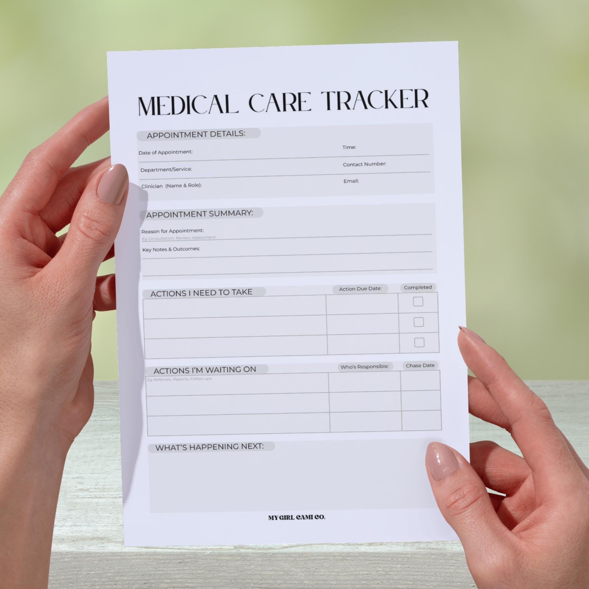 Medical Appointment Tracker Printable A4 & A5 | Doctor Visit Notes ...