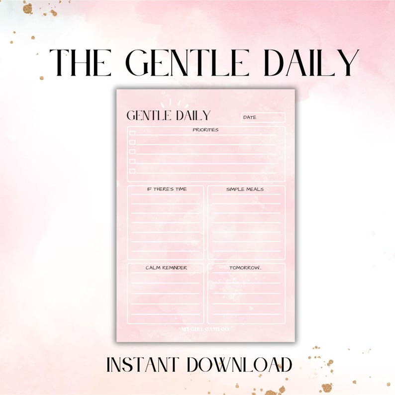 Gentle Daily Planner Printable | A4 A5 Daily Planner Sheet | Calm Mom ...
