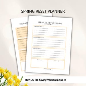 Spring Reset Planner Printable | Seasonal Goal Setting Worksheet | Fresh Start Life Reset PDF A4 US Letter