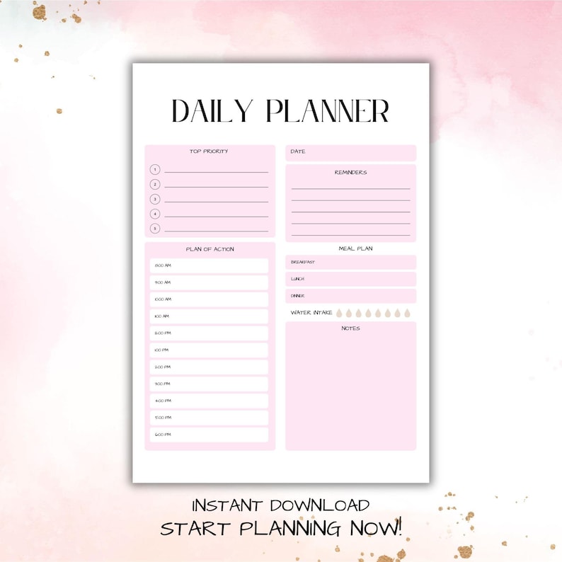 Daily Planner Printable A4 A5 | Pink & Neutral Versions Included ...