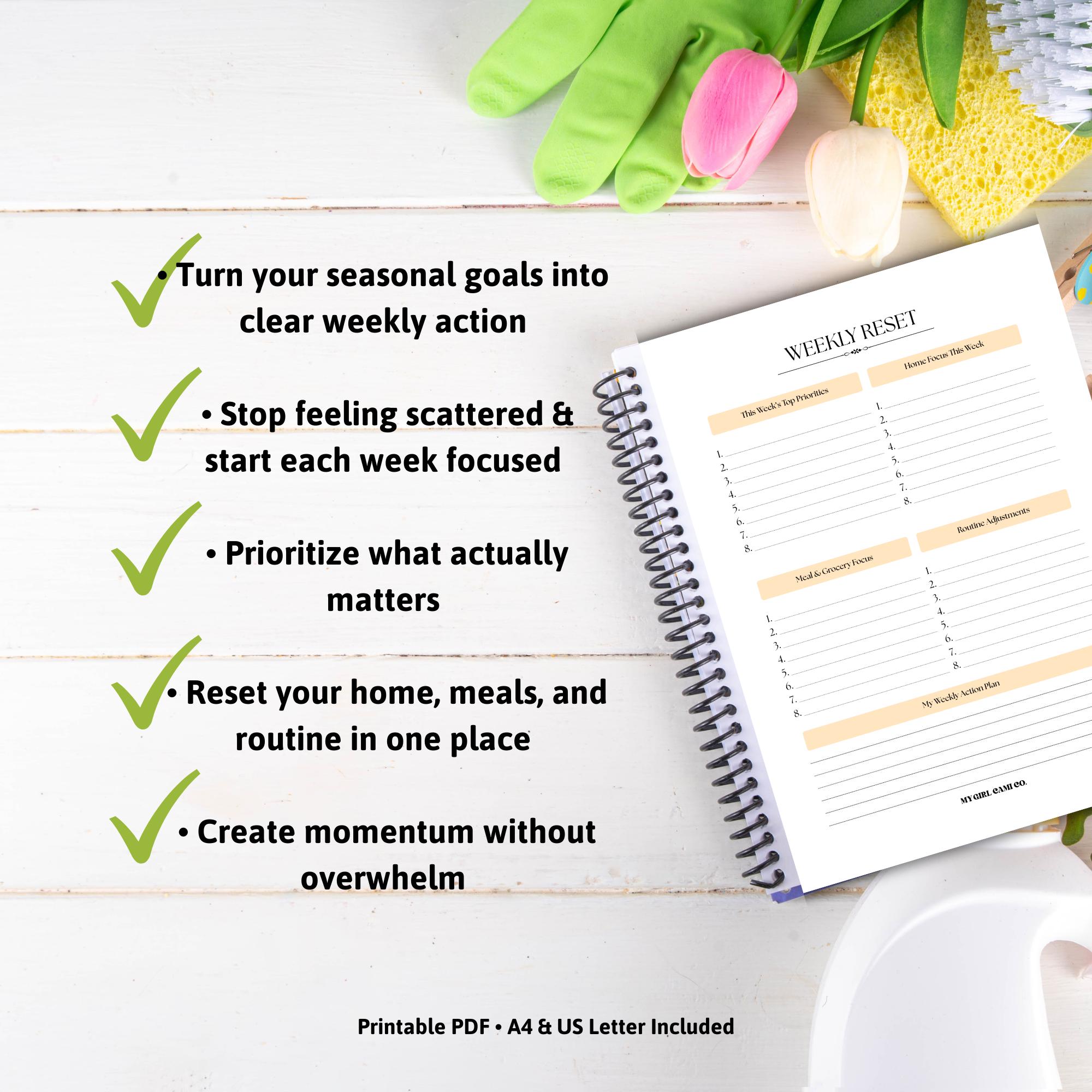Weekly Reset Planner Printable | Sunday Reset & Weekly Planning ...