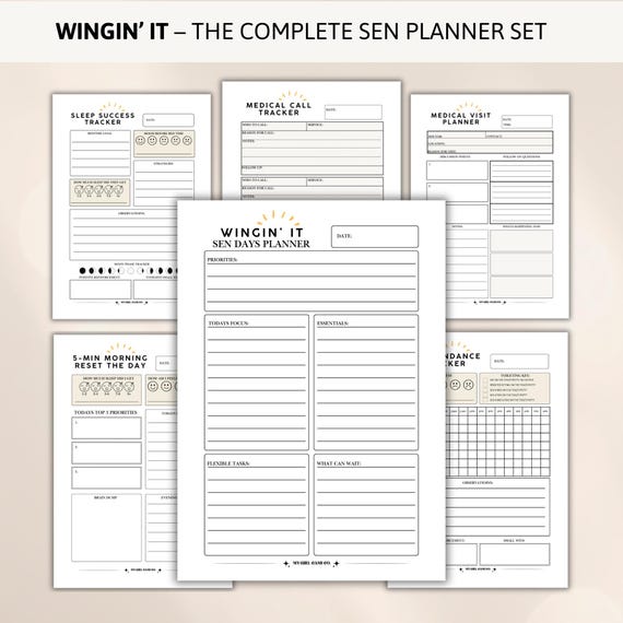 Special Needs Planner Bundle Printable PDF | Autism Caregiver Organizer | Daily Planning System | 6 Page A4 A5 Download