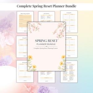Spring Reset Planner Bundle | Mental Health & Overwhelm Support for Moms | Printable Workbook PDF
