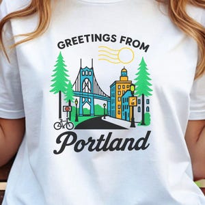 T-shirt Carte postale Salutations de Portland