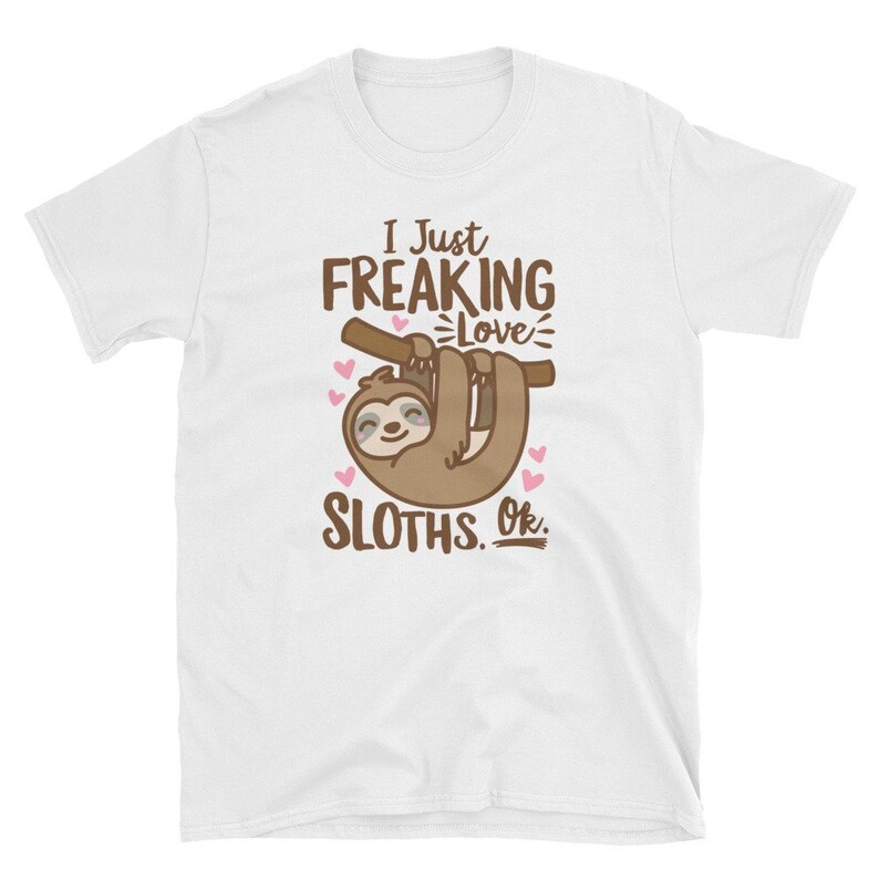 Cute Sloth Graphic T-shirt, I Love Sloths - Etsy
