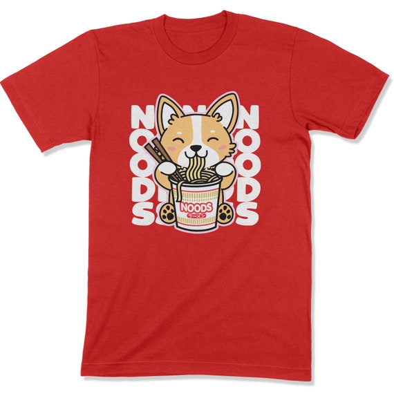 Corgi Eating Instant Noodles Cut Kawaii Dog Shirt
