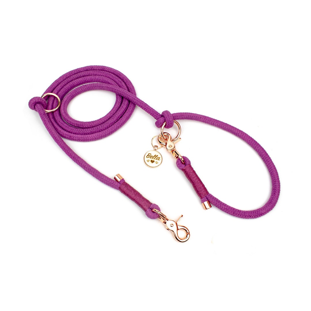 Dog Leash LITTLE GIRL in Pink With Rosegold Scissor Carabiner Etsy