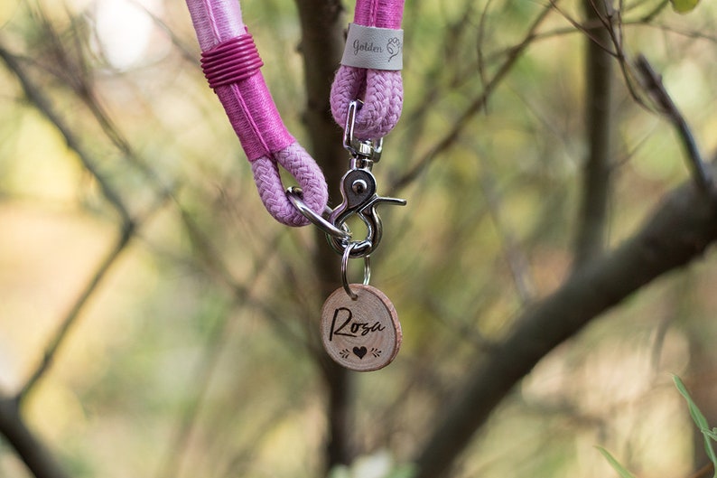 Set Little Princess Dog leather including choker in Pink With fine Cowhide & scissor Cabiners image 2