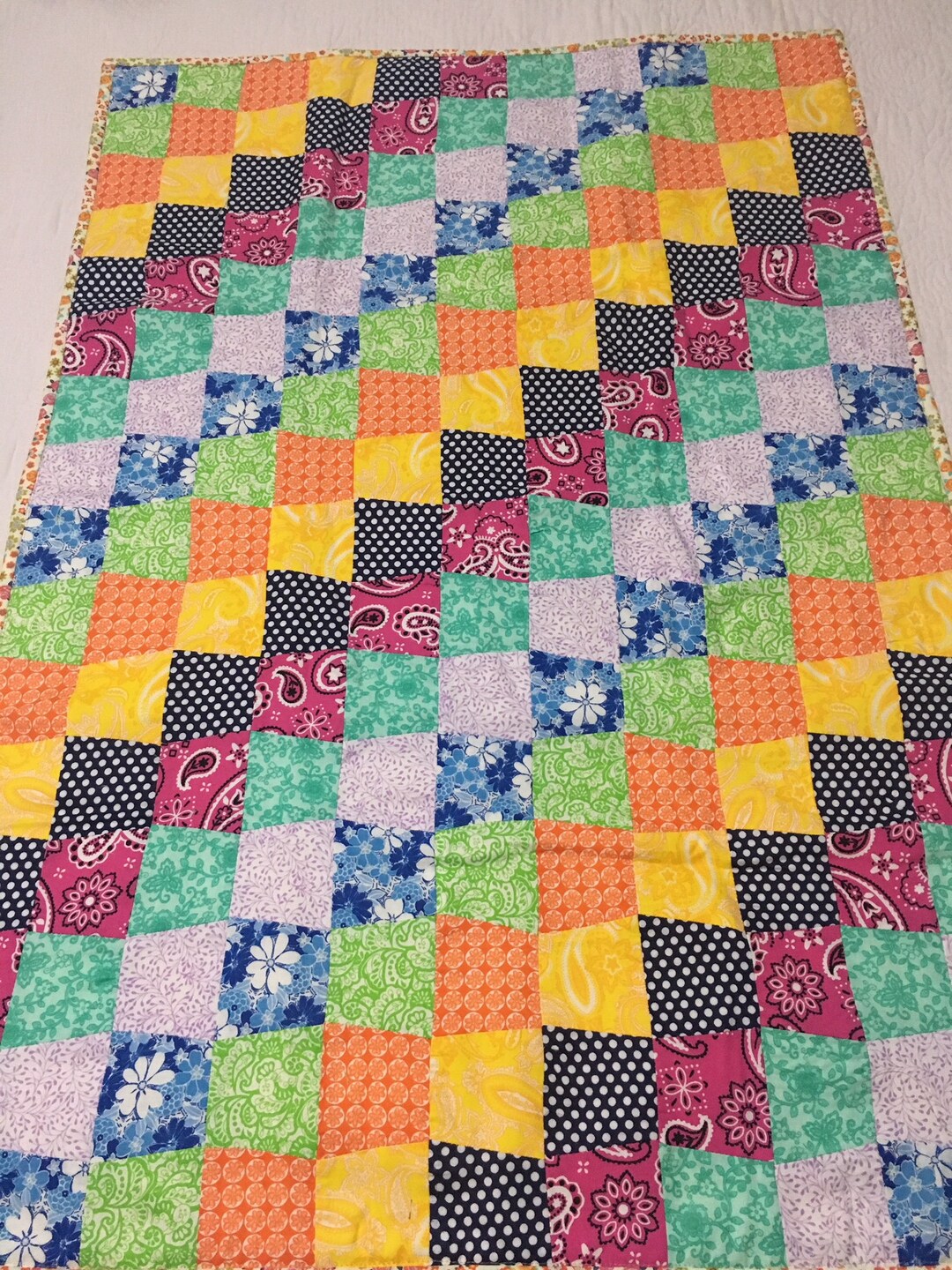 Trapezoid Color Baby Quilt Etsy