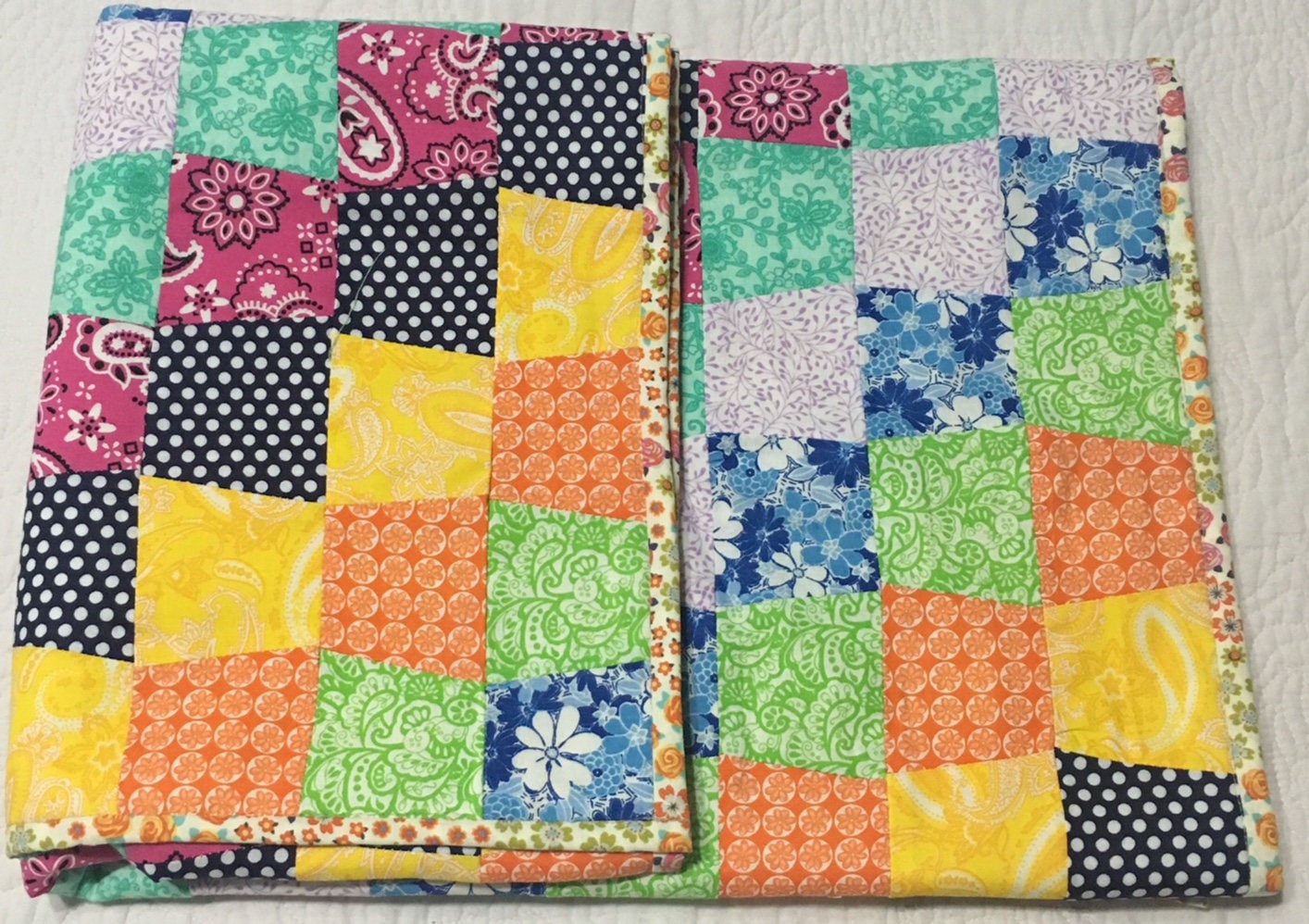 Trapezoid Color Baby Quilt Etsy